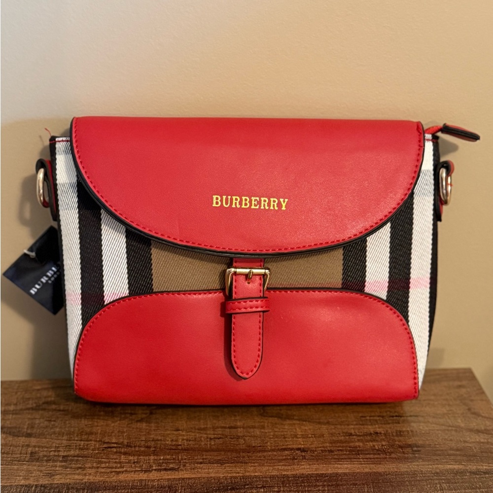 Burberry Red and Black Bag